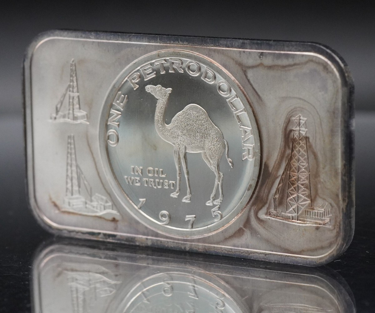 1975 Petrodollar camel oil rig Texas Madison Mint 1oz 999 FINE