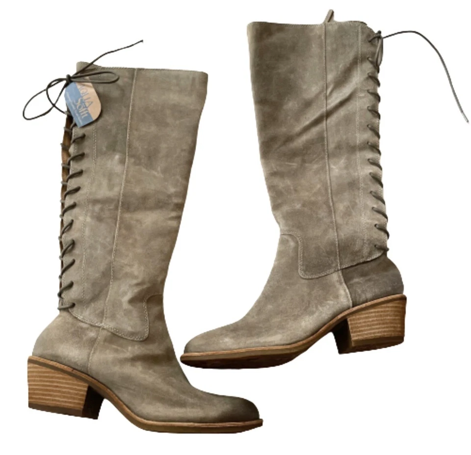 Aqua Sofft Womens tall lace up Sharnell Heel leather boots size 9.5 - Image 2 of 4