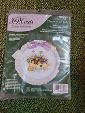 J&P Coats Ribbon Flower Of  The Field Embroidery Kit 28011 6" Diameter New VTG 