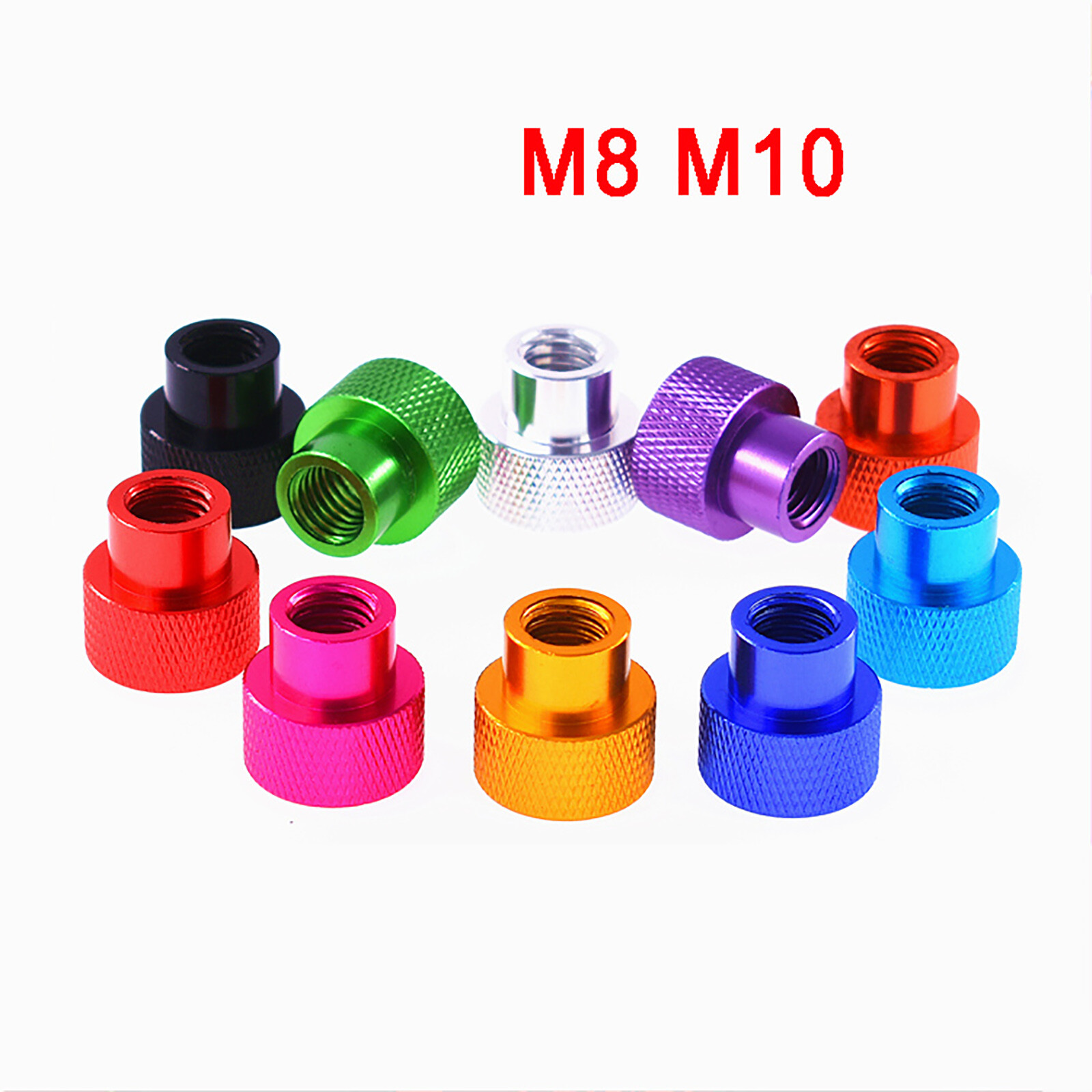 Through Hole M8 M10 High Type Knurled Thumb Nuts Aluminium Hand Grip