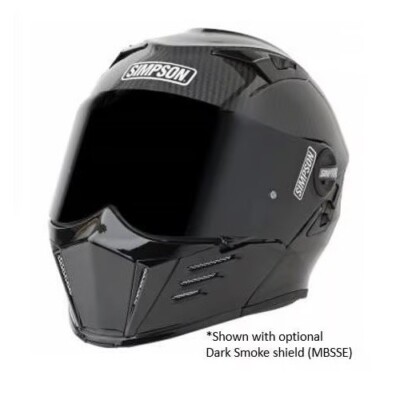 SIMPSON MOTORCYCLE MOD BANDIT HELMET,LARGE,CARBON FIBER,TOOLLESS,DOT & ECE CERT