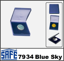 SAFE-7934-SKY Kronkorken-Hartschalen M&uuml;nzetuis-30-mm-Blau-runde-F&auml;cher