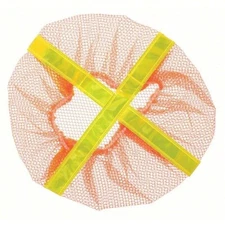 OCCUNOMIX V896-RO Hard Hat Cover: Polyester Mesh, Orange, Hard Hats 12PK