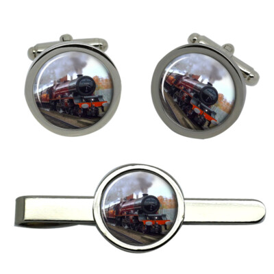 LMS Princess Elizabeth Steam Train Cufflinks and Tie Clip Set