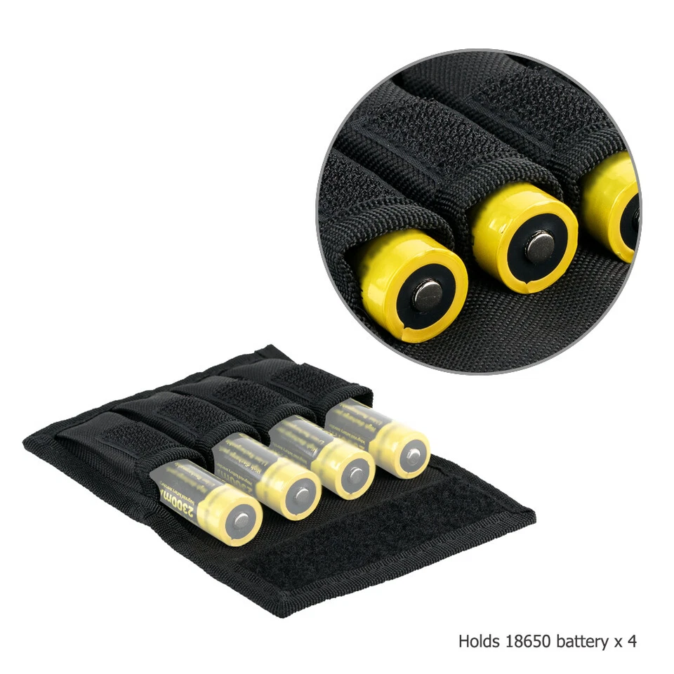 JJC 4 Slots 18650 Battery Pouch Case Bag Holder with Zipper Pocket for SD Card - Image 3 of 4