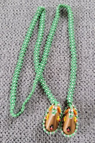 Vintage Beaded Necklace Handmade Beaded Moccasins 