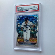 Brock Jones 2023 Bowman 1st Chrome Speckle Refractor Card 81/299 #BCP115 PSA 10