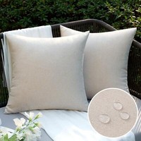 Wasserdichter Kissenbezug 2Er Set 50X50 Cm Outdoor Dekokissen Beige