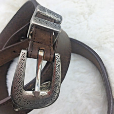 Nocona Western Belt Top Hand Southwest Laced Concho brown holes at 39-44