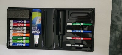 EXPO Low-Odor Dry Erase Marker Set – 12 Markers, Eraser & Cleaner | Chisel & Fine Tip
