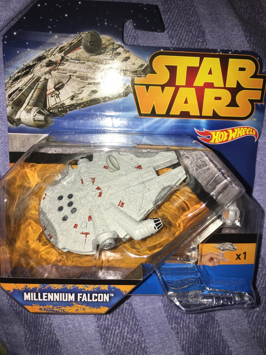 Star wars Hot wheels millennium falcon figure on stand eBay