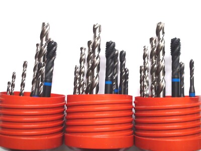 29x Gewindebohrer M4 - M12 + Spiralbohrer Ø 3,3 - 10,2 HSSE VA Blauring Titex