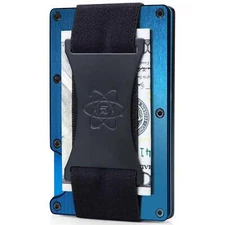 Rossm RFID Blocking Slim Minimalist Front Pocket Wallet for Men - Matte Blue