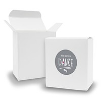 Itenga Set Gastgeschenk Wir Sagen Danke 24X Geschenkbox Quader Weiß Sticker M23
