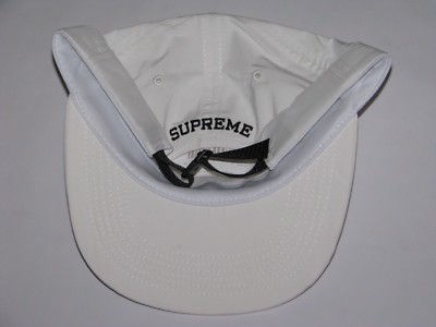SUPREME New York Chrome Stripe Camp Cap Hat WHITE Adjustable NEW