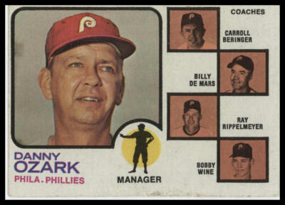 1973 Topps #486 Phillies Field Leaders / Manager Danny Ozark - Phillies