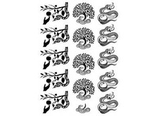 Serpent in the Garden 15 pcs Black Fused Glass Decals