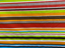 Green Blue Red stripe Poly cotton 1" stripe Sold by yard POLYCOTTON 58" Wide