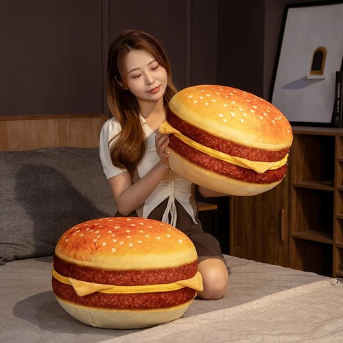 Burger Plüschtier Kissen Kissen Hamburger Sofakissen Spielzeug Geburtstag Geschenk Kinder - Bild 14 von 18