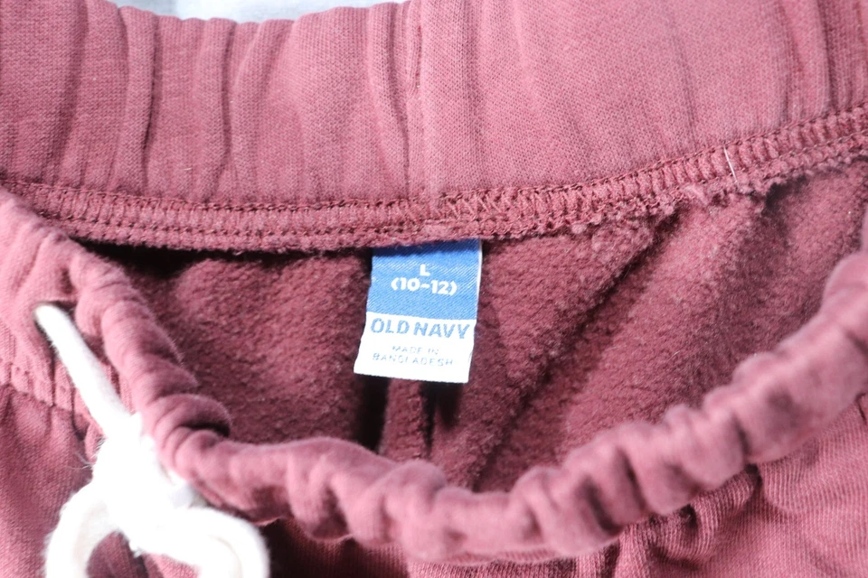 Pantalones deportivos antiguos azul marino jóvenes rojo borgoña elástico con cordón cintura grandes (10-12) Foto 3 de 3