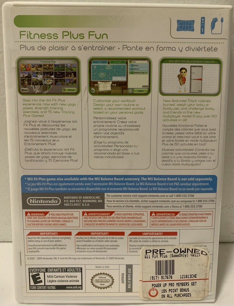 Wii Fit Plus Nintendo Wii, 2009 Complete with Manual Free Shipping