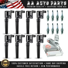 8PC Ignition Coil & 8PC NGK Ni-Co Spark Plug for 02-04 Ford Thunderbird V8 3.9L