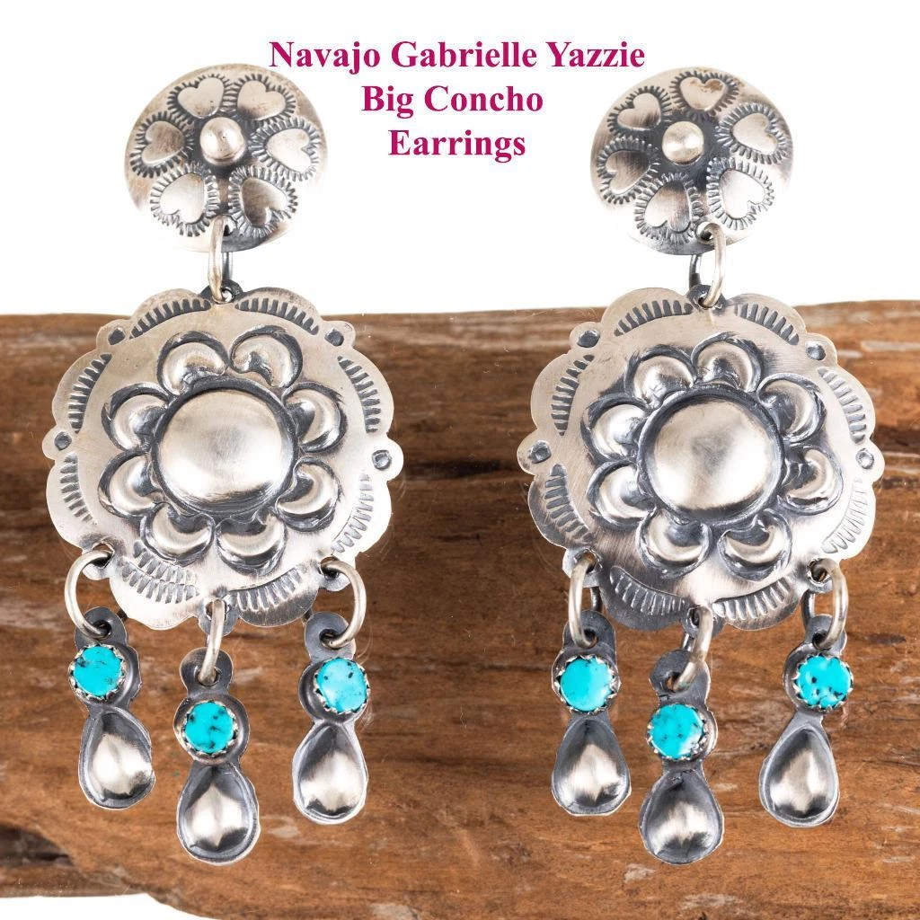 Turquoise concho shop earrings