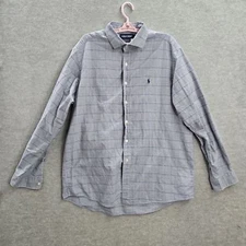 VINTAGE Polo Golf Ralph Lauren Men Button Up Shirt XL Blue Westerton 2 Ply