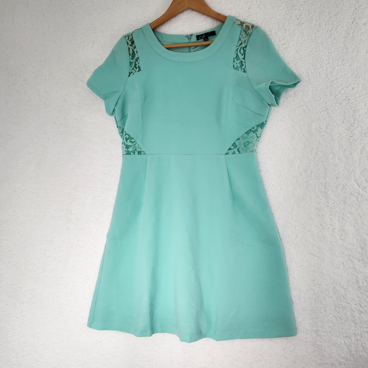 knee length dresses for ladies Zara Mint Green Lace Maxi Dress with Side Slit – SilkRoll