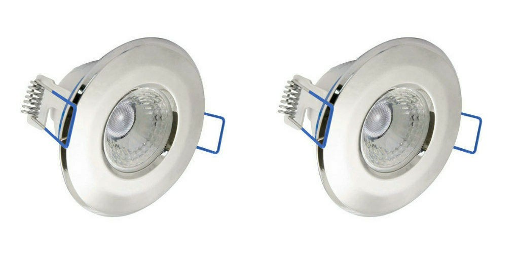2 x Ovia 'Inceptor Nano' Dimmable LED Downlights 4000K - 4.8W Cool White Chrome