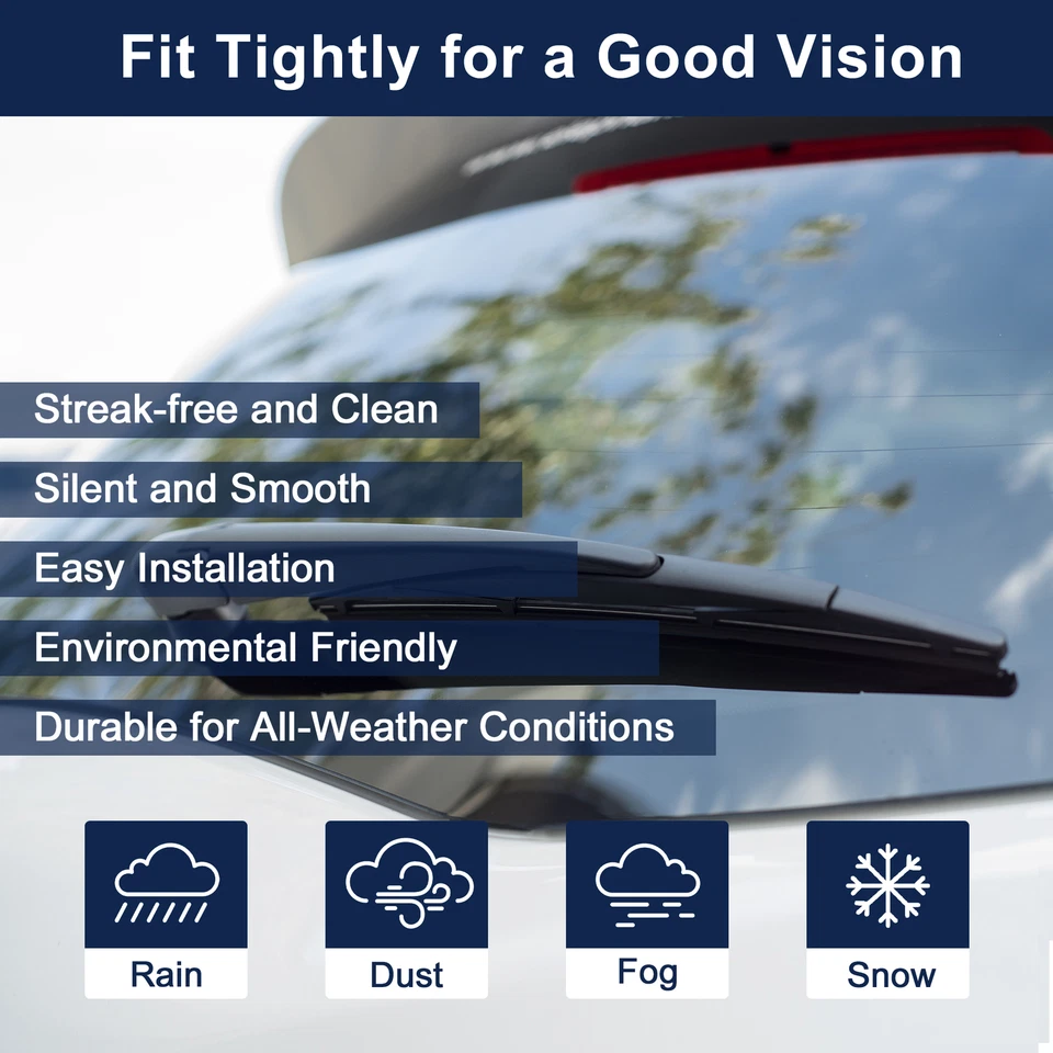 Pack of 2 For Chevrolet HHR 2006-2011 Rear Windshield Wiper Blade Replacement  - Imagem 3 de 4