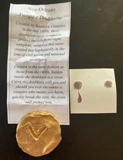 New Orleans Vampire Bite Temporary Tattoo Sticker + Doubloon Gift Set