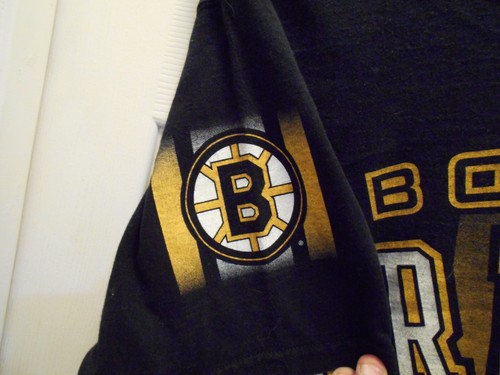 NHL Boston Bruins Black Y2K Pro Player Tee Shirt XL 2 sided Hockey - Picture 9 of 11