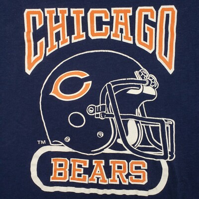 Vintage 80s Logo 7 Chicago Bears Single Stitch Paper Thin Blue