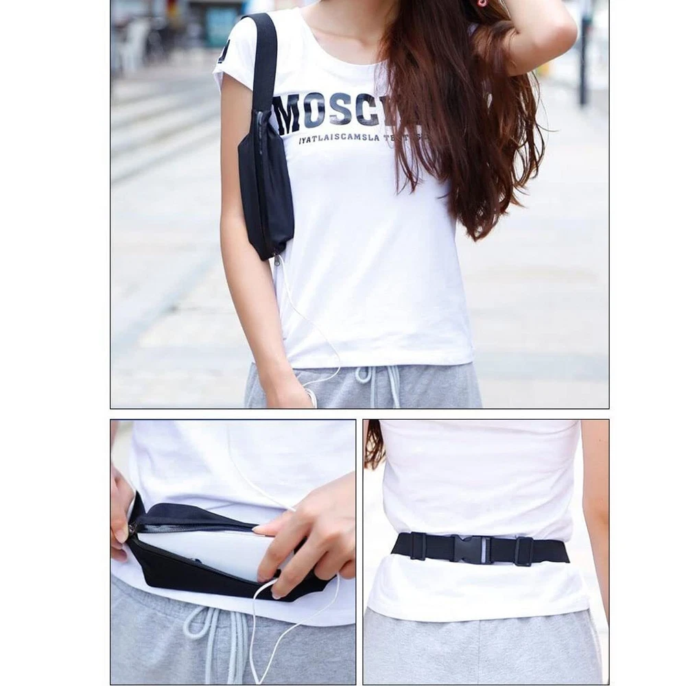 Running Belt Bag Sports Hip Bag for Men Women Holds Phone Keys Blue