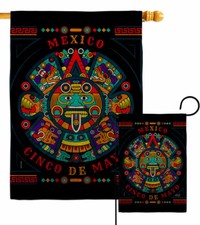Feliz Cinco De Mayo Burlap Garden Flag Summertime Decorative Yard House Banner