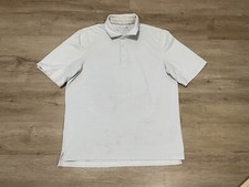 Vineyard Vines Jim Nantz Polo Shirt Men  s Sz L Light Blue Striped Performance