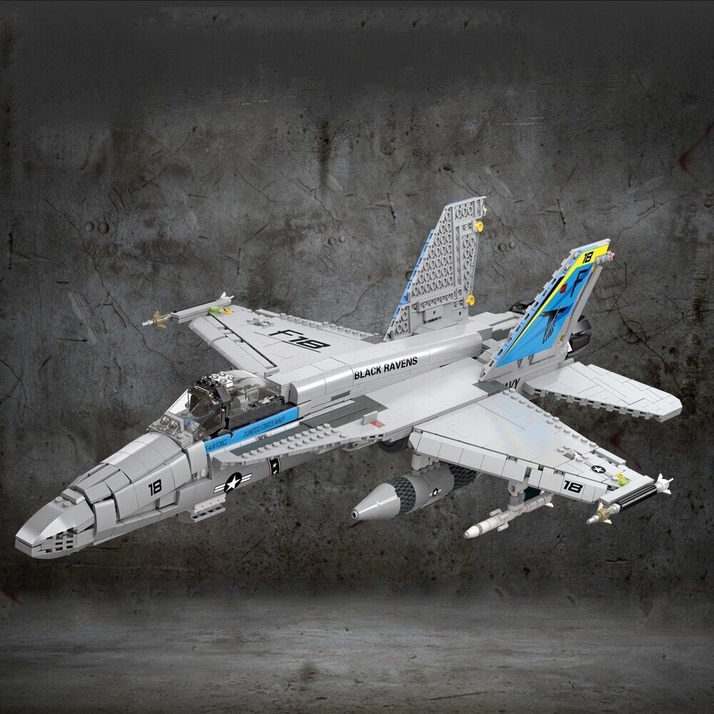 DIY Model Building Blocks for Hornet MOC F-18 Fighter Jet Aircraft