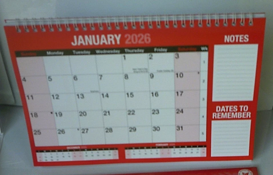 TALLON 2026 Month to View Flip Over Desk Top Wall Calendar Planner Home Office School