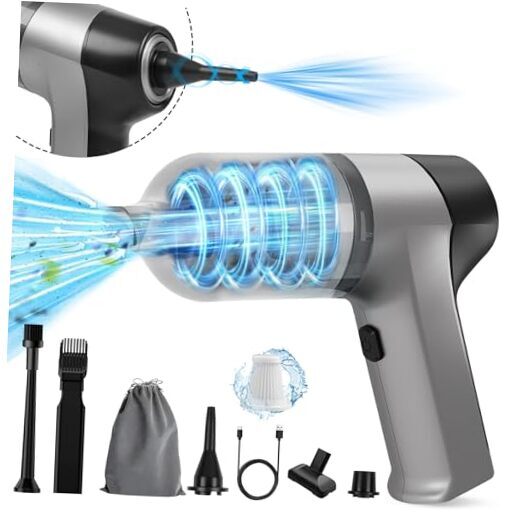 Powerful 12000PA Cordless Handheld Car Vacuum in Silver