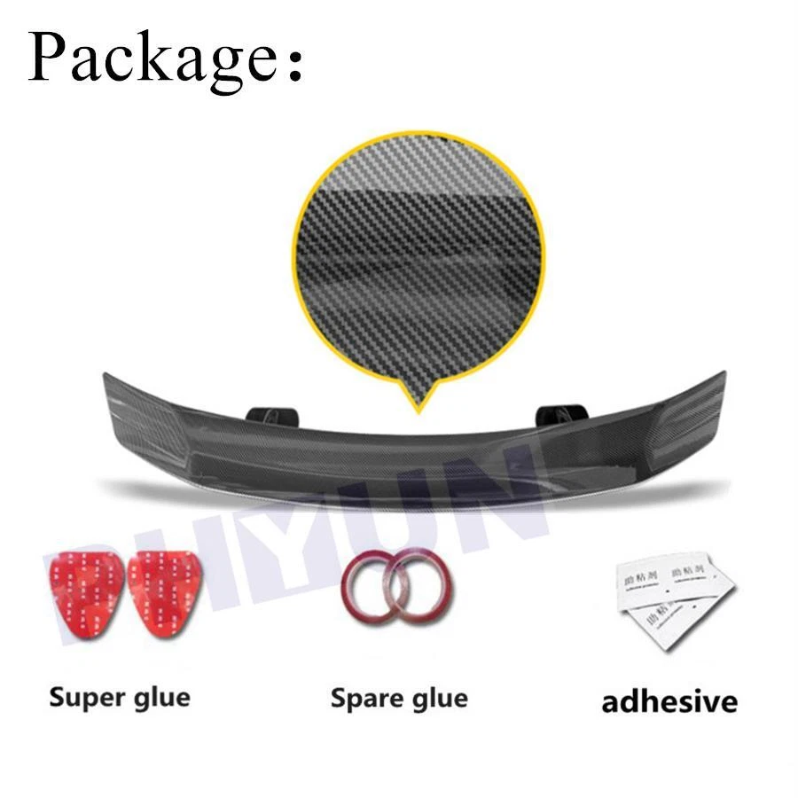 Tail-free Perforated Sedan Sport Rear Wing 3D Carbon Fiber Color GT Style USA - Imagem 2 de 4