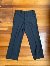 70s LL BEAN Dark Gray 100% Wool Flat Front MADE IN USA Vintage 34x28