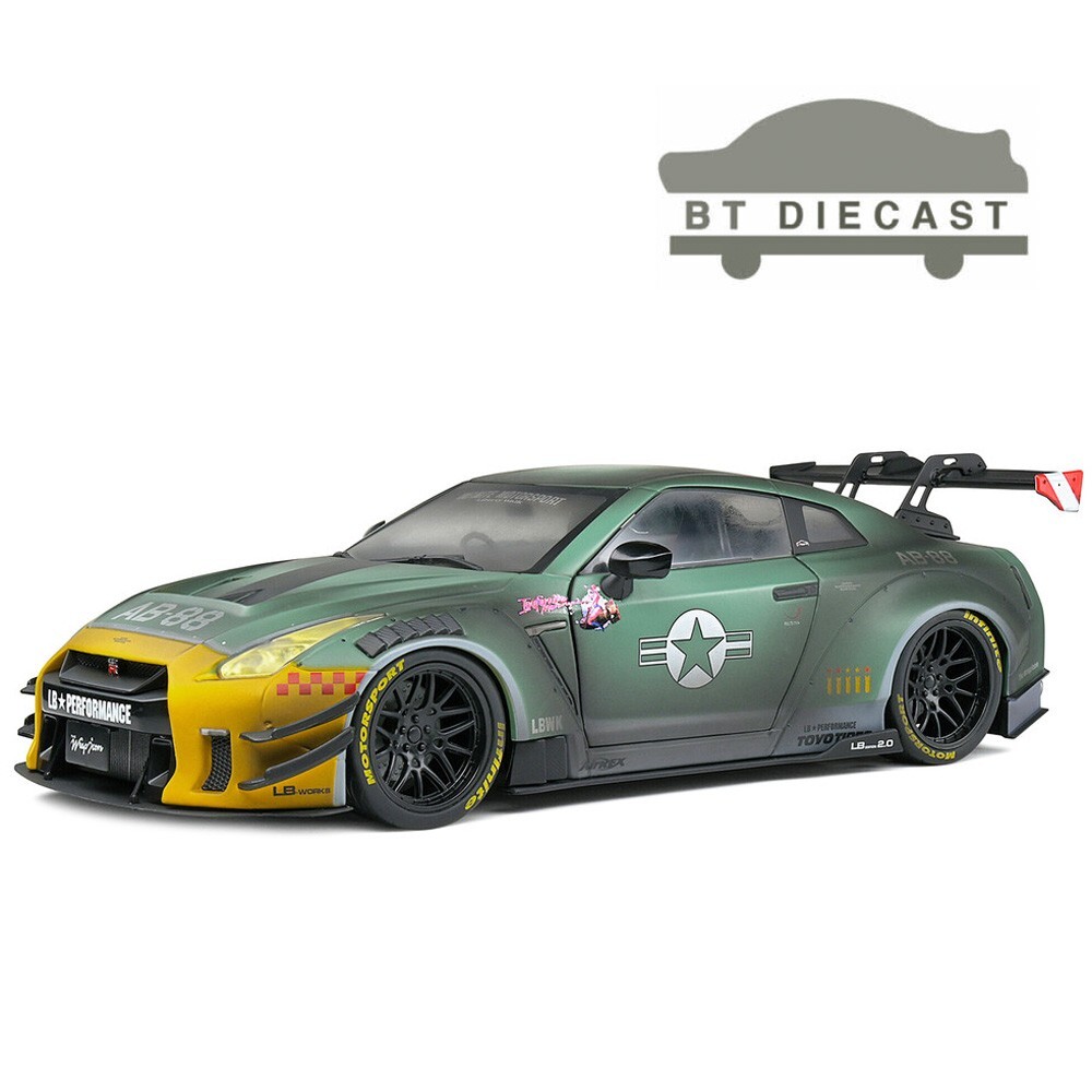1/18 Solido 2022 Nissan GT-R (R35) LB Walk Body Kit 2 Army 1/18 Solido 2022 Nissan GT-R (R35) LB Walk Body Kit 2 Army