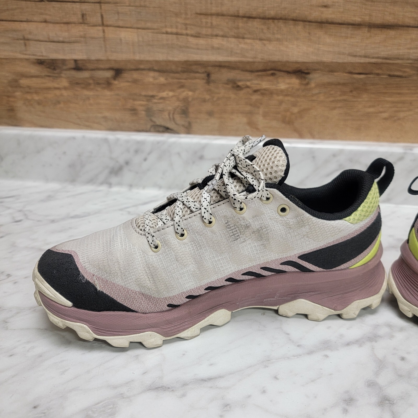 Womens Size 8 Merrell Speed Eco Oyster Burlwood Sneakers J037368 White Purple