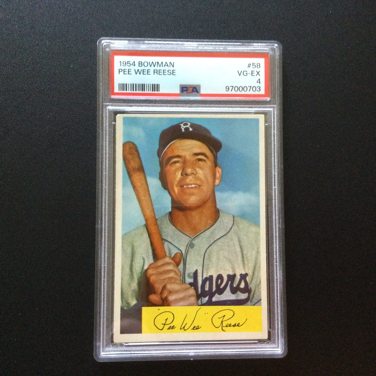 1954 Bowman #58 Pee Wee Reese Dodgers HOF PSA 4 - VG/EX