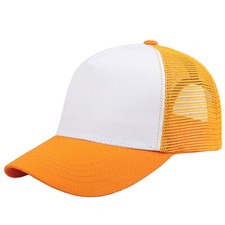 Falari 5-Panel Mesh Baseball Cap Trucker Hat Structured Plain Design Cotton