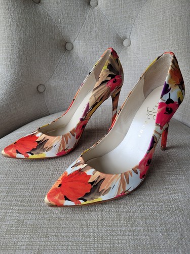 Ivanka Trump Shoes Kayden 2 Orange Multicolor Floral Pumps Size 7.5 In Orig. Box - Picture 11 of 14