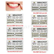 Dental Orthodontic Brackets Braces Standard Mini Slot.022 3 /345 Hooks