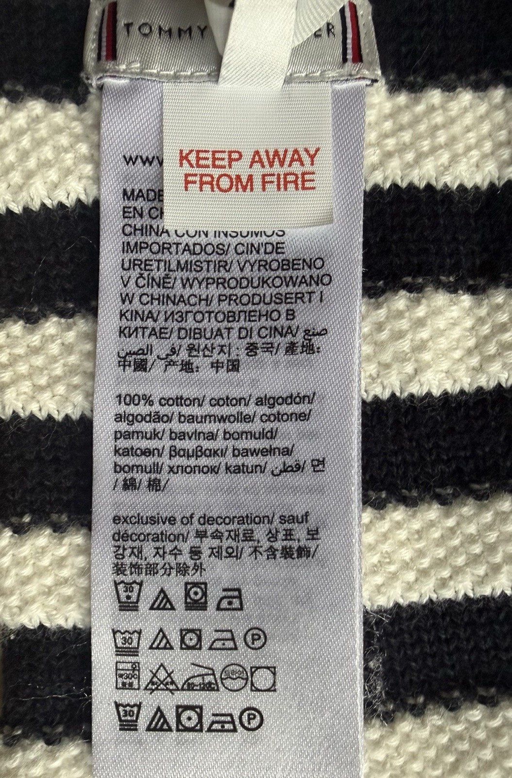 New - Tommy Hilfiger Baby Toddler Navy/White Soft Cotton Scarf With  Keyhole thumbnail 6