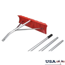 Poly Roof Rake 21ft Reach 23in Blade Aluminum Handle Snow Removal Tool New